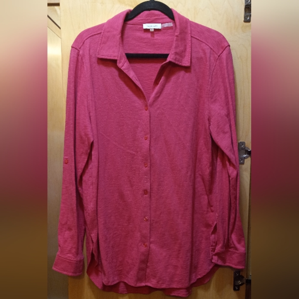Calvin Klein Hot Pink Button Down Shirt